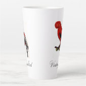 Cute Red Helderkleurig vogel en vuil Latte Mok (Voorkant)