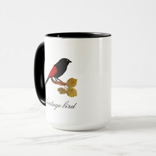 Cute Red Helderkleurig vogel en vuil Mok (Voorkant links)