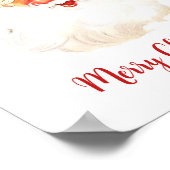 Cute Red Holiday  kerstman Poster (Hoek)