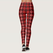 Cute Red Jacquard Plaid Leggings (Dos)