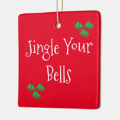 Cute Red Jingle Bells Keramisch Ornament (Links)