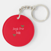 Cute Red Jingle Bells Sleutelhanger (Achterkant)