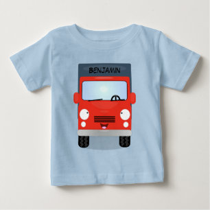 Cute red kawaii truck cartoon afbeelding