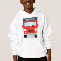 Cute red kawaii truck cartoon afbeelding