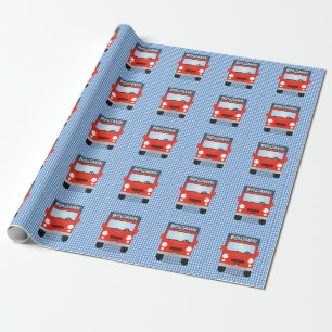 Cute red kawaii truck cartoon afbeelding cadeaupapier