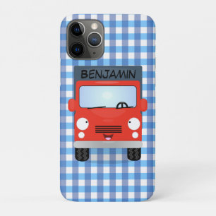 Cute red kawaii truck cartoon afbeelding iPhone 11 pro hoesje