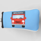 Cute red kawaii truck cartoon afbeelding golfheadcover (Voorkant)