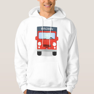 Cute red kawaii truck cartoon afbeelding hoodie