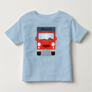 Cute red kawaii truck cartoon afbeelding kinder shirts