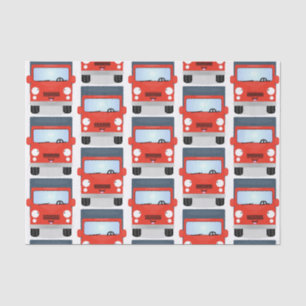 Cute red kawaii truck cartoon afbeelding tissuepapier