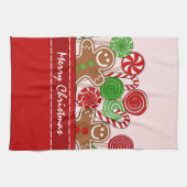 Cute red Kersthandlangers Theedoek (Horizontaal)