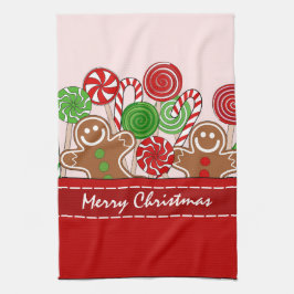 Cute red Kersthandlangers Theedoek