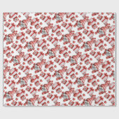 Cute Red Kerstmis Gnome Wrapped Cadeaus Holiday Cadeaupapier (Vlak)