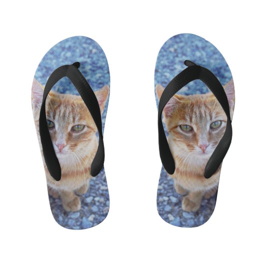 Cute red kitten kinder teenslippers (Voetbed)