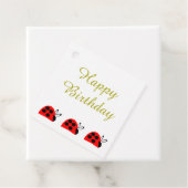 Cute Red Ladybug Birthday Bedankjes Labels (In situ)