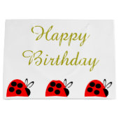 Cute Red Ladybug Birthday Groot Cadeauzakje (Voorkant)