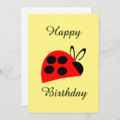 Cute Red Ladybug Birthday Kaart (Voorkant / Achterkant)