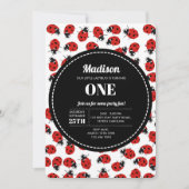 Cute Red Ladybug Birthday Kaart (Voorkant)