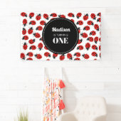 Cute Red Ladybug Birthday Party Spandoek (Insitu)