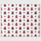 Cute Red Ladybug Cadeaupapier (Vlak)
