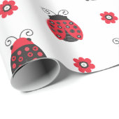 Cute Red Ladybug Cadeaupapier (Rol Hoek)