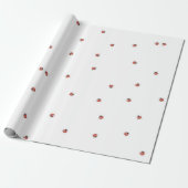 Cute Red Ladybug Cadeaupapier (Uitgerold)