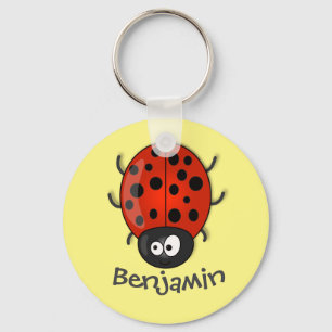 Cute red ladybug cartoon illustration sleutelhanger