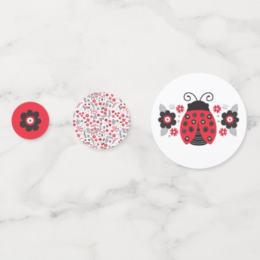Cute Red Ladybug Confetti (Voorkanten)