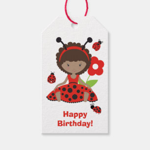 Cute Red Ladybug Girls Birthday Cadeaulabel