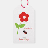 Cute Red Ladybug Girls Birthday Cadeaulabel (Achterkant)