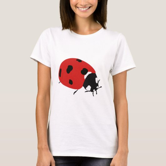 Cute Red Ladybug Illustratie T-shirt (Voorkant)