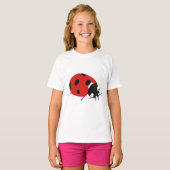 Cute Red Ladybug Illustratie T-shirt (Voorkant volledig)