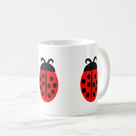 Cute Red Ladybug Koffiemok (Voorkant rechts)