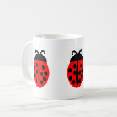 Cute Red Ladybug Koffiemok (Voorkant links)