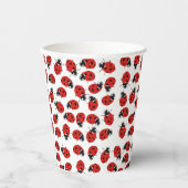 Cute Red Ladybug Pattern Papieren Bekers (Voorkant)