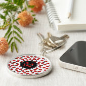 Cute Red Ladybug Pattern Sleutelhanger (Zijkant)