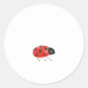 Cute Red Ladybug Ronde Sticker
