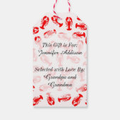 Cute Red Lobster Animal Patroon Cadeaulabel (Achterkant)