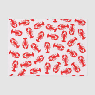 Cute Red Lobster Animal Patroon Tissuepapier