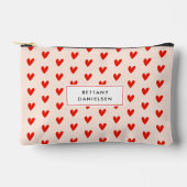 Cute Red Love Heart Patroon Etui (Voorkant)