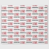 Cute Red Love Typography Valentines Day Name  Cadeaupapier (Vlak)