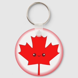 Cute Red Maple Leaf Sleutelhanger
