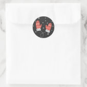 Cute Red Mittens Holiday Sticker (Tas)