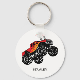 Cute Red Name Monster Truck Sleutelhanger