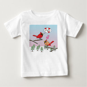 Cute Red Northern Cardinals Love Winter Landscape