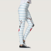 Cute Red Nose Reindeer Ice Blue-kerstLeggings Leggings (Rechts)
