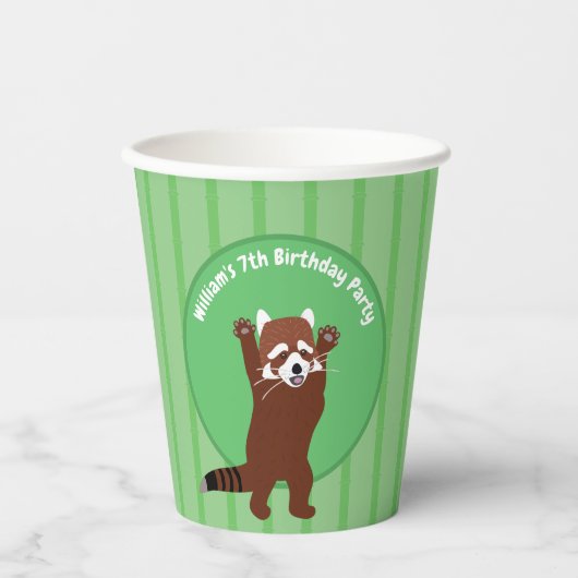 Cute Red Panda Aangepaste verjaardag Papieren Bekers (Voorkant)