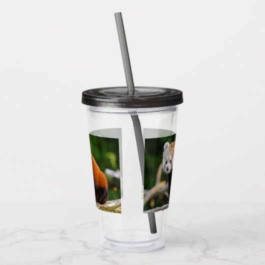Cute Red Panda Acryl Drinkbeker (Links)