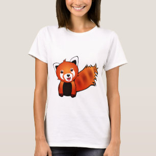 Cute red panda animatie illustratie t-shirt