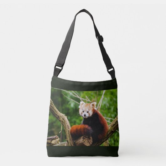 Cute Red Panda Beer Crossbody Tas (Voorkant)